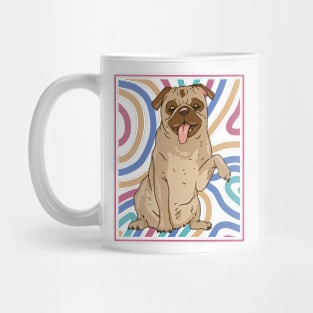 Cute and Colorful Portrait of a Pug Dog // Adorable Pug // Pug Mom B Mug